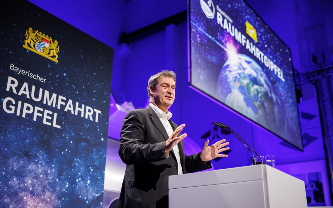 Wessling, 26.10.2022: Bayerischer Raumfahrtgipfel mit Ministerpräsident Markus Söder. ©dpa