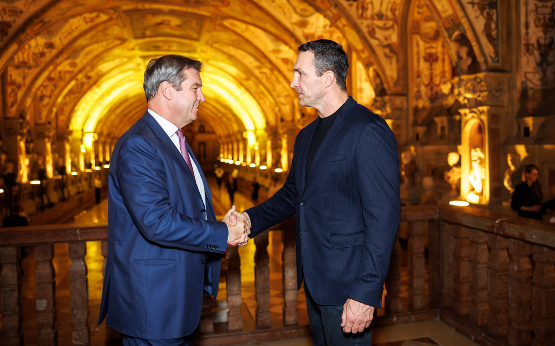 München, 17.10.2022: Ministerpräsident Markus Söder und Wladimir Klitschko. ©Bayerische Staatskanzlei