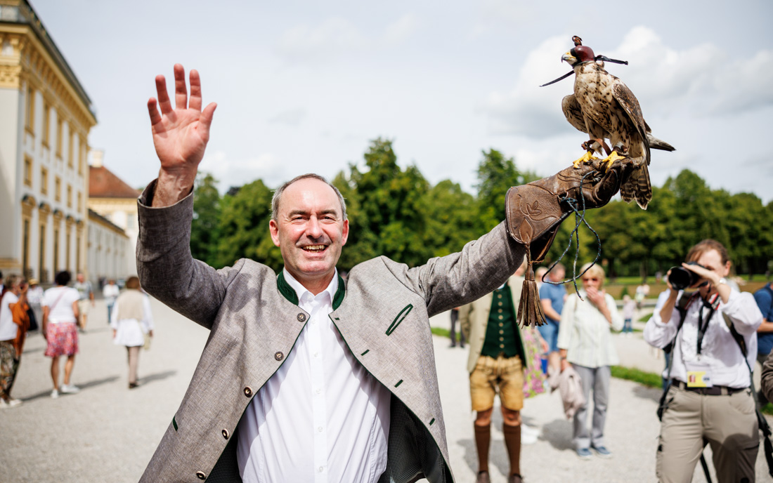 Schleißheim, 03.09.2023: Wirtschaftsminister Hubert Aiwanger auf einer Reiter- und Kutschengala. ©dpa
